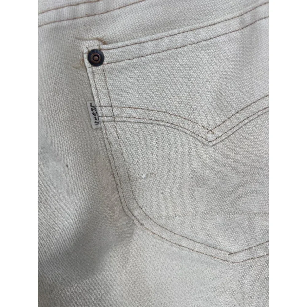 Vintage Levis Mens Beige Khaki Jeans Regular Fit Cotton Casual Wear